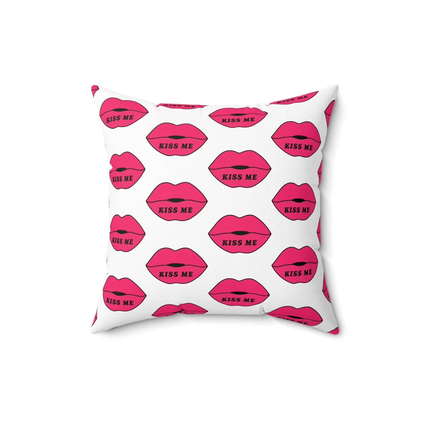 Kiss me Spun Polyester Square Pillow