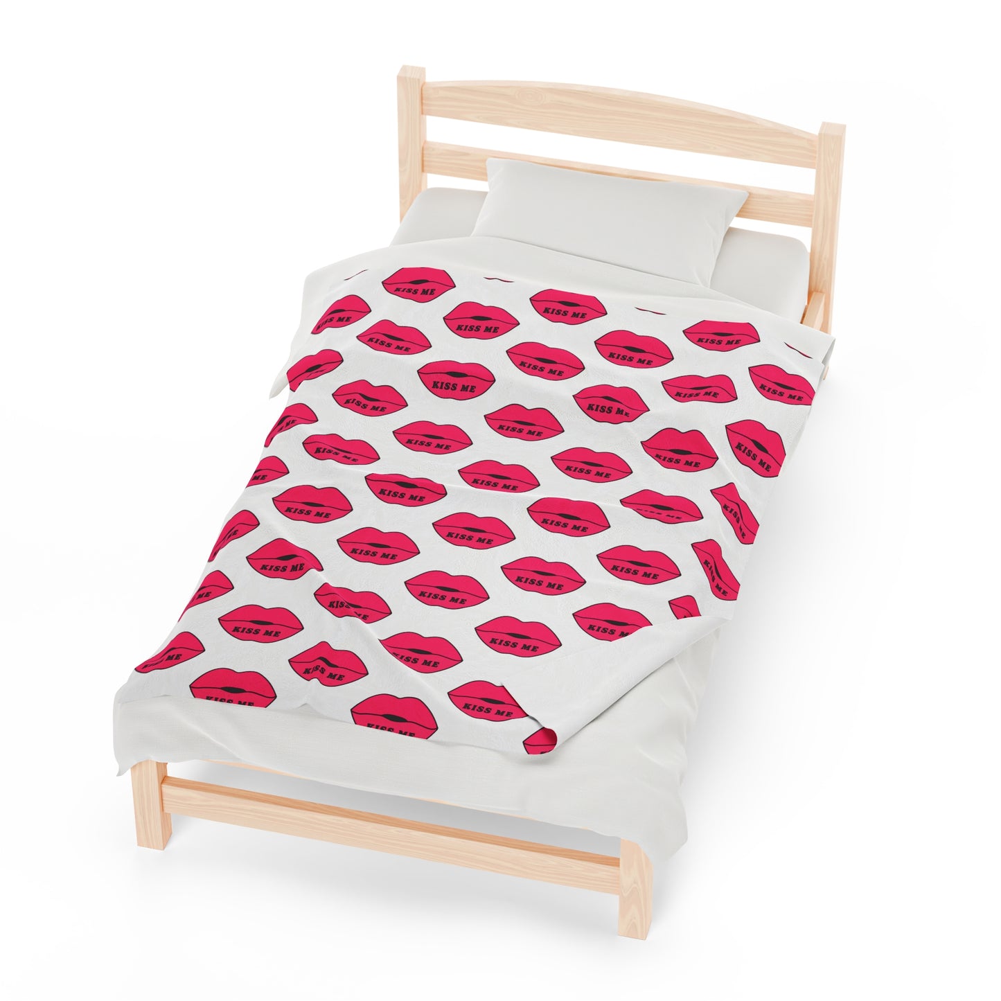 Kiss me Velveteen Plush Blanket