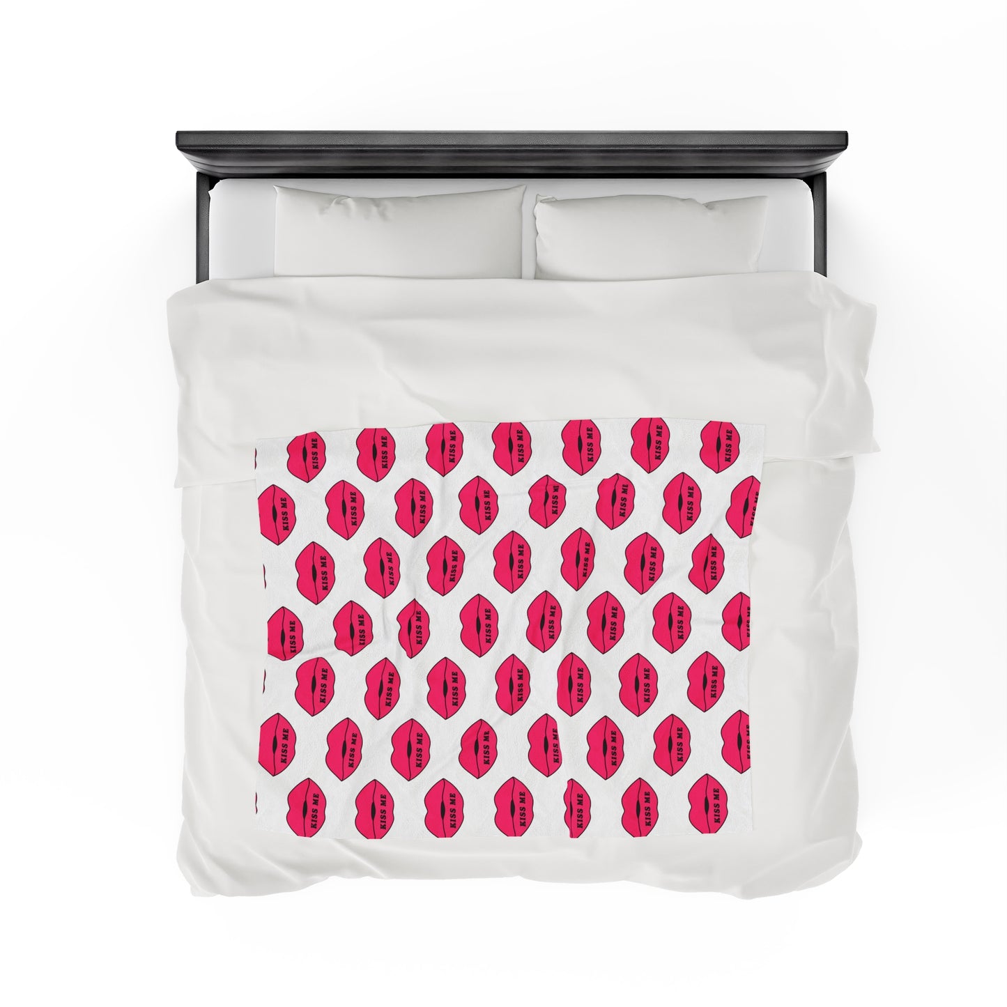 Kiss me Velveteen Plush Blanket