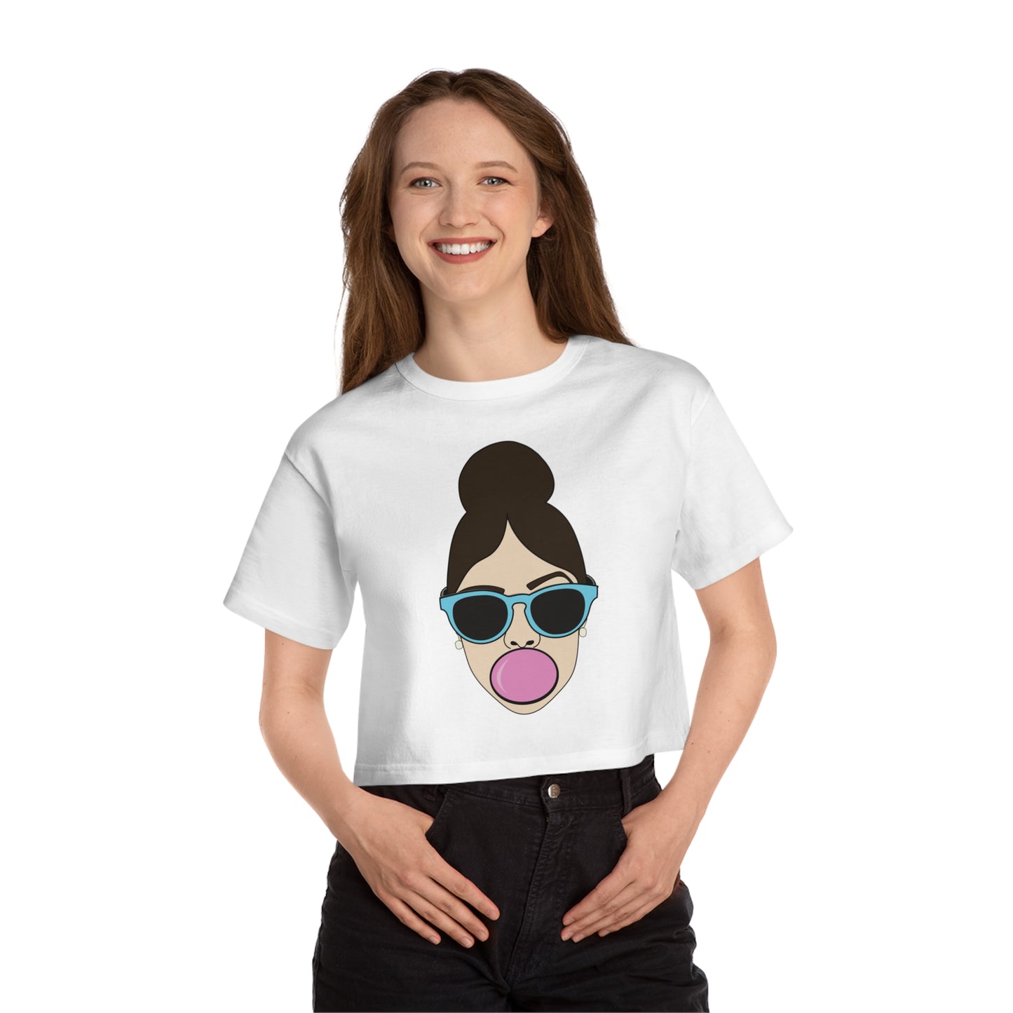Bubble Gum Champion Women's Heritage Cropped T-Shirt