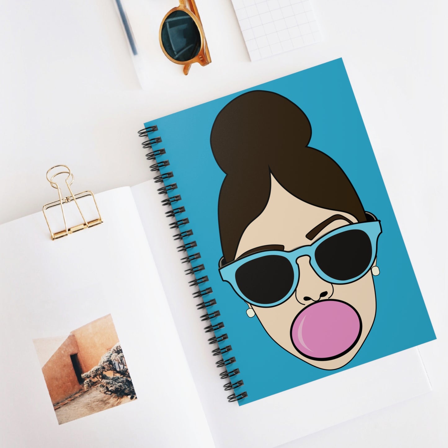 BubbelGum Spiral Notebook Turquoise - Ruled Line