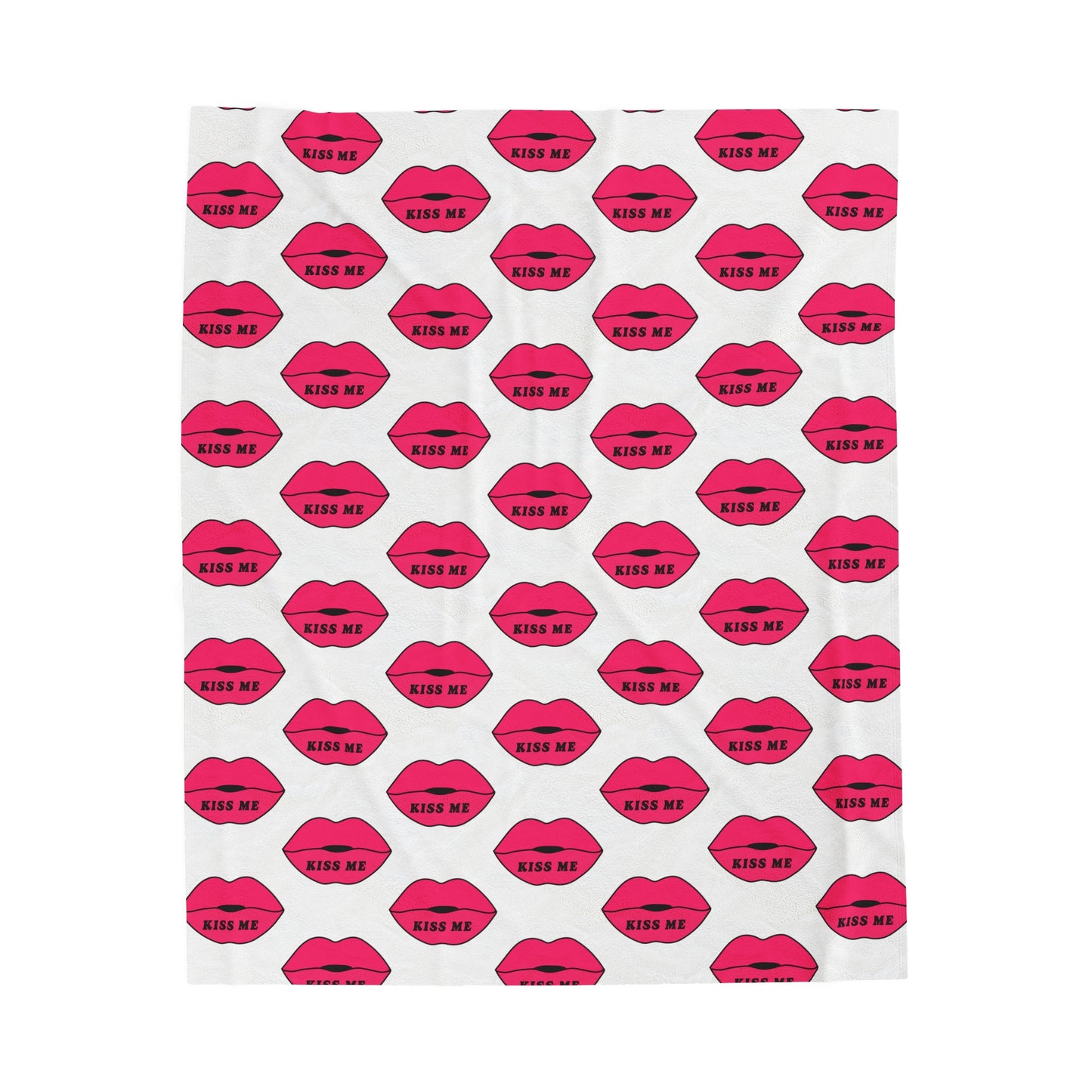Kiss me Velveteen Plush Blanket