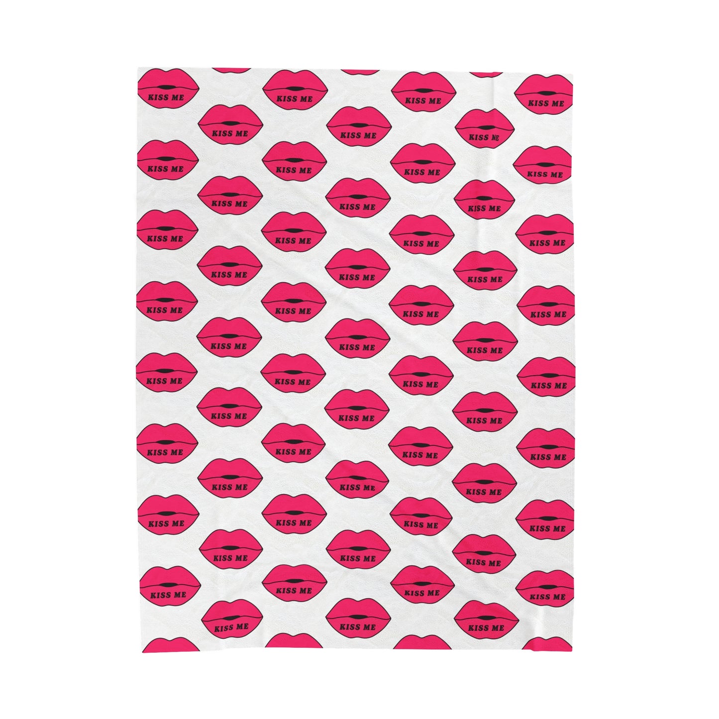 Kiss me Velveteen Plush Blanket