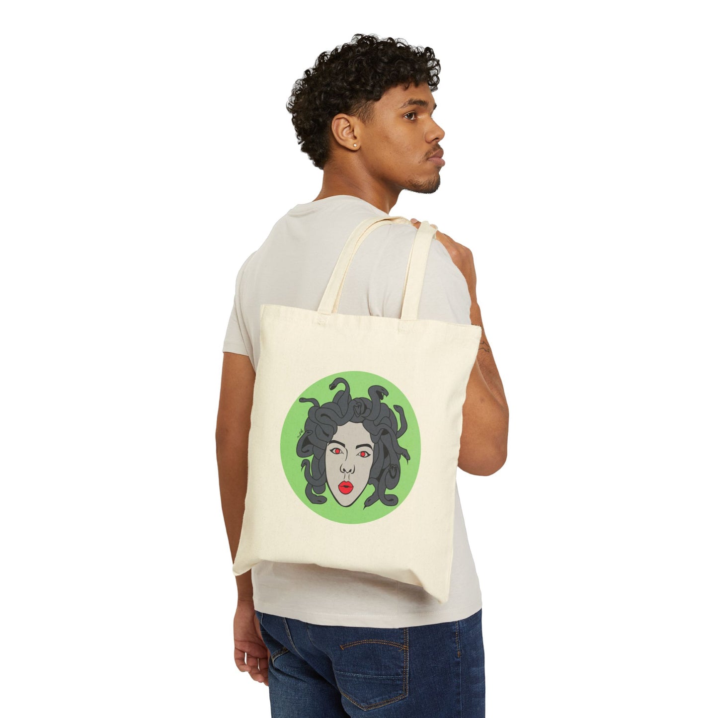 Medusa Cotton Canvas Tote Bag
