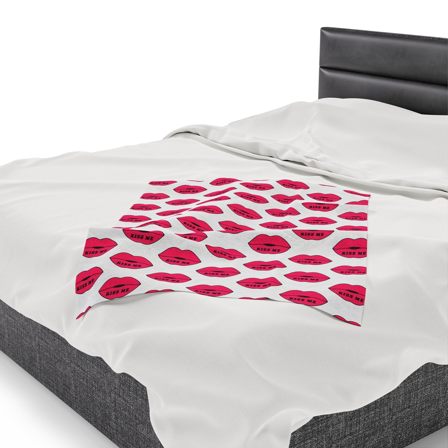 Kiss me Velveteen Plush Blanket
