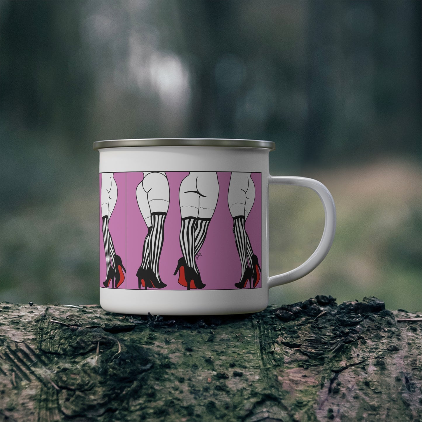 Enamel Mug - Burlesque Style Camping Mug